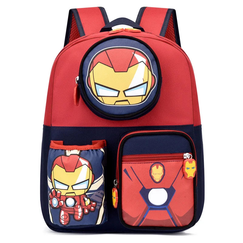 Mochila Infantil Escolar - Homem-Aranha, Homem de Ferro e Capitão América